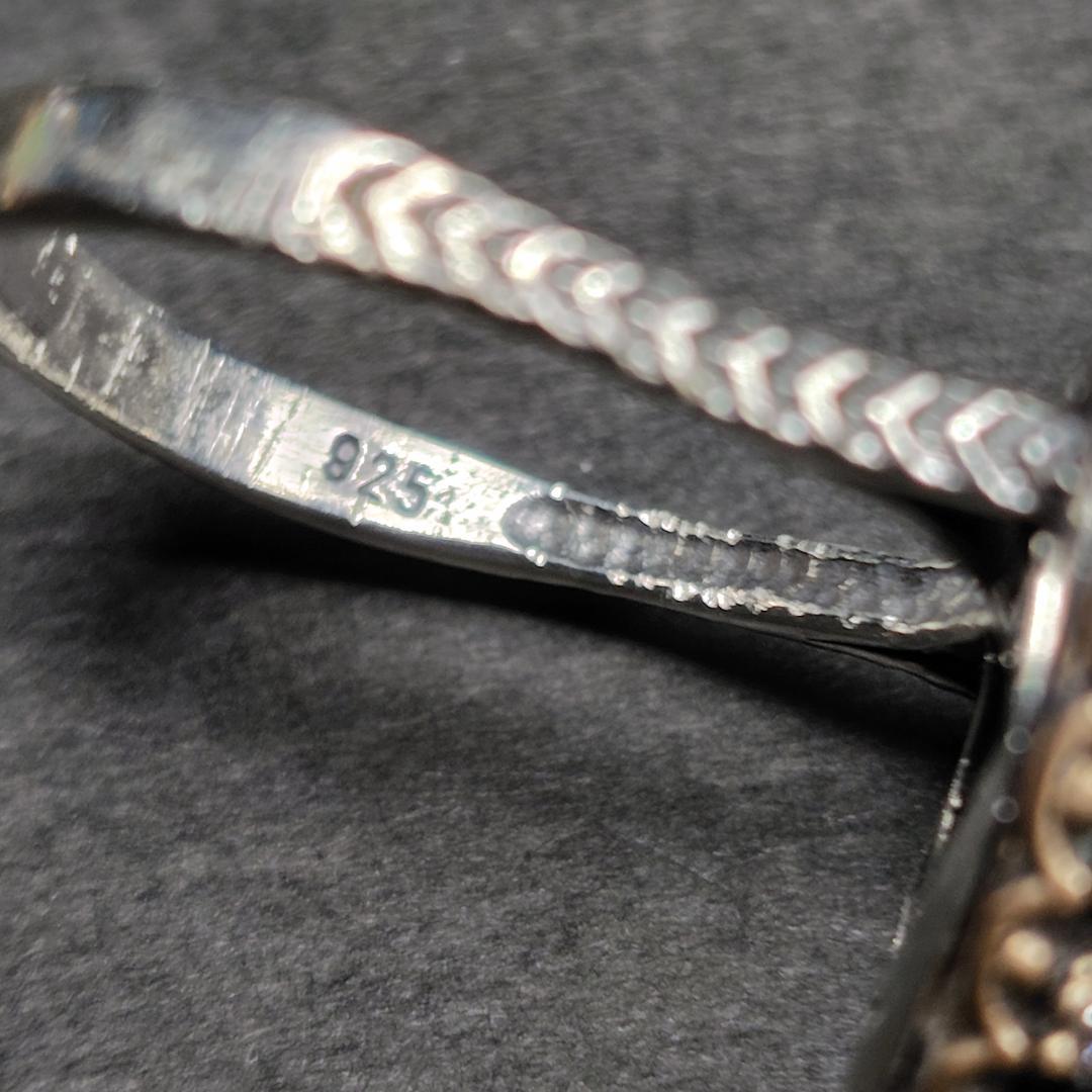 ヴィンテージリング　SILVER　トパーズ　ルビー　メレダイヤ