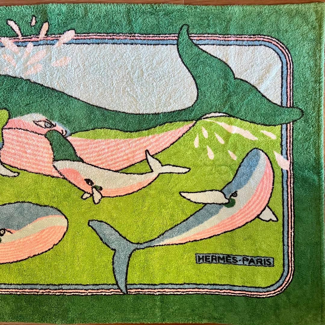 ⭐️超レア❗️良品❗️HERMES エルメス/大判ビーチタオル/レアなクジラ柄！