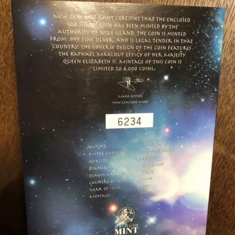 ニウエ 射手座　2ドル銀貨　2012年 星座 KAGAYA カラー銀貨