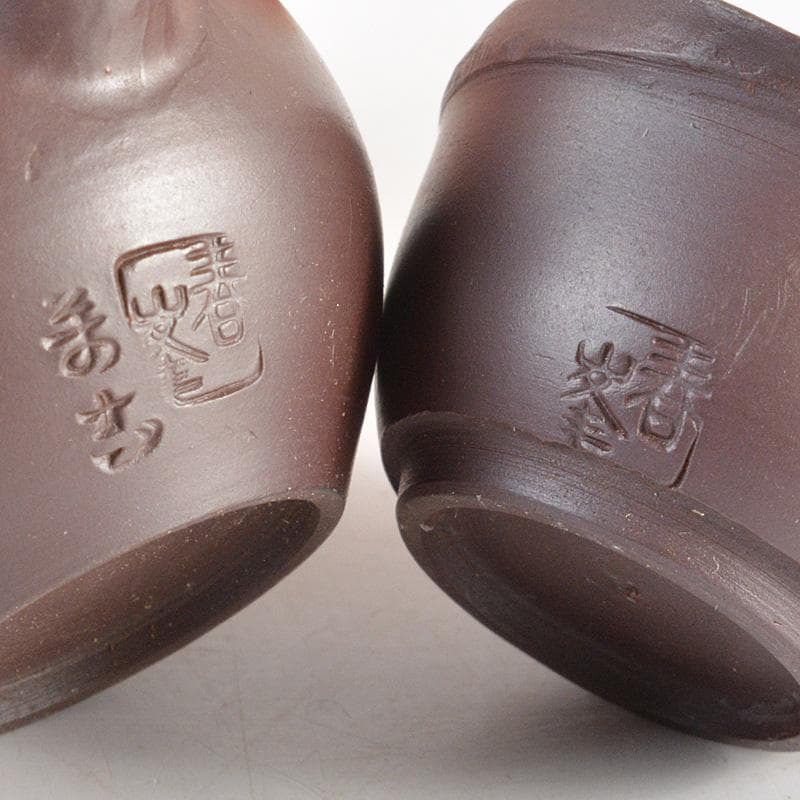 煎茶道具　萬古焼　春峯造　雛茶器揃　小さい茶器揃い　共箱　V　R5589