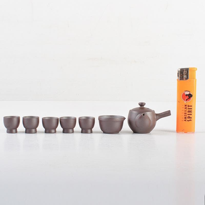 煎茶道具　萬古焼　春峯造　雛茶器揃　小さい茶器揃い　共箱　V　R5589