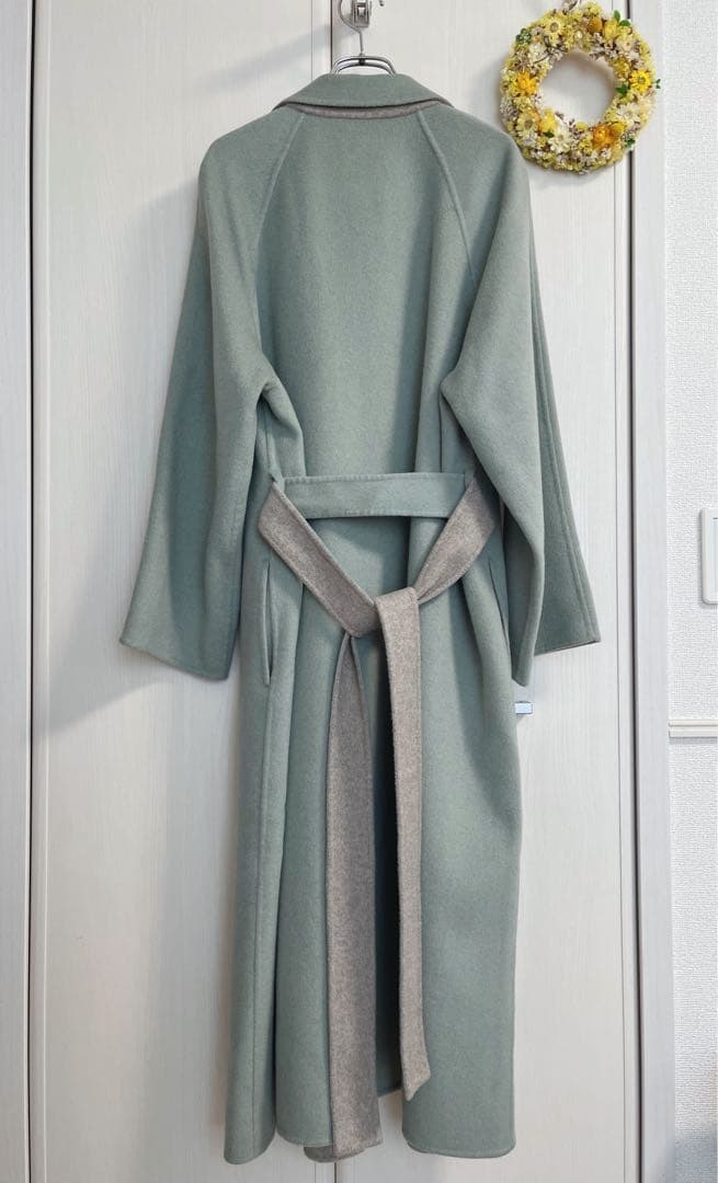 NOBLE 定価7万円 配色Iラインロングチェスターコート