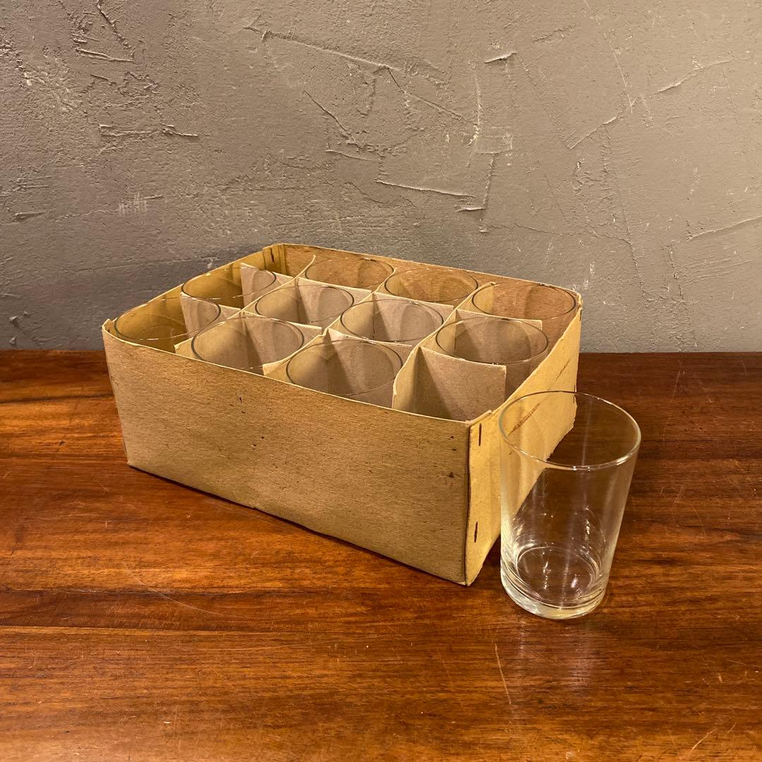 大正 昭和初期 骨董品 硝子コップ 未使用品 11客 透明 レトロ