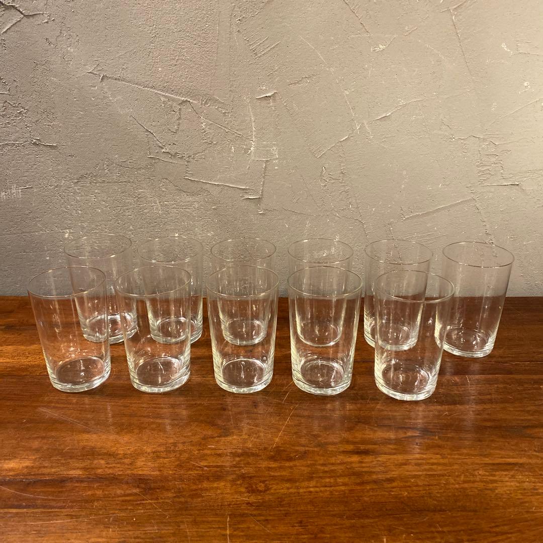 大正 昭和初期 骨董品 硝子コップ 未使用品 11客 透明 レトロ