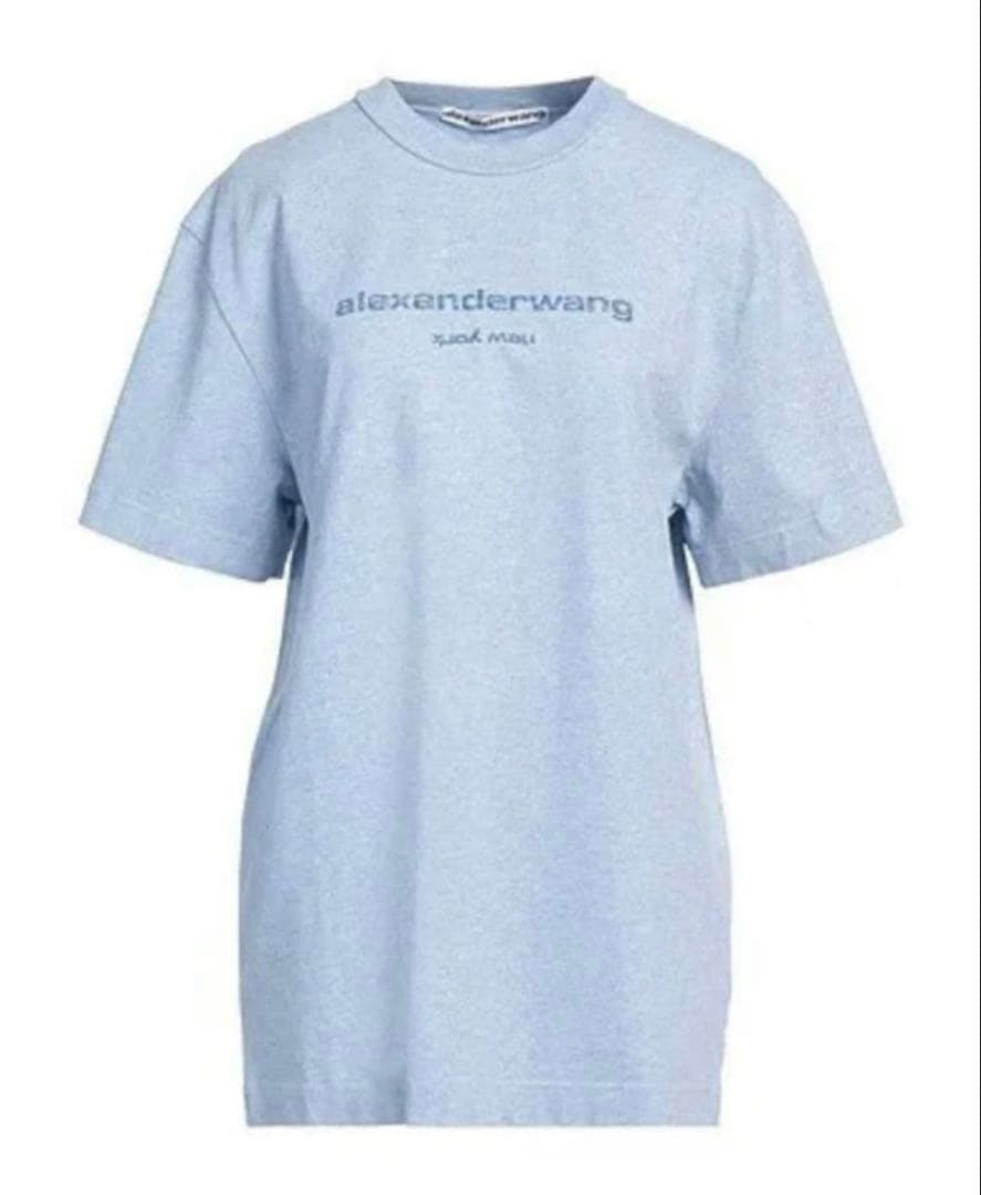 【即購入可】alexanderwan/ラメTシャツ ライトブルー