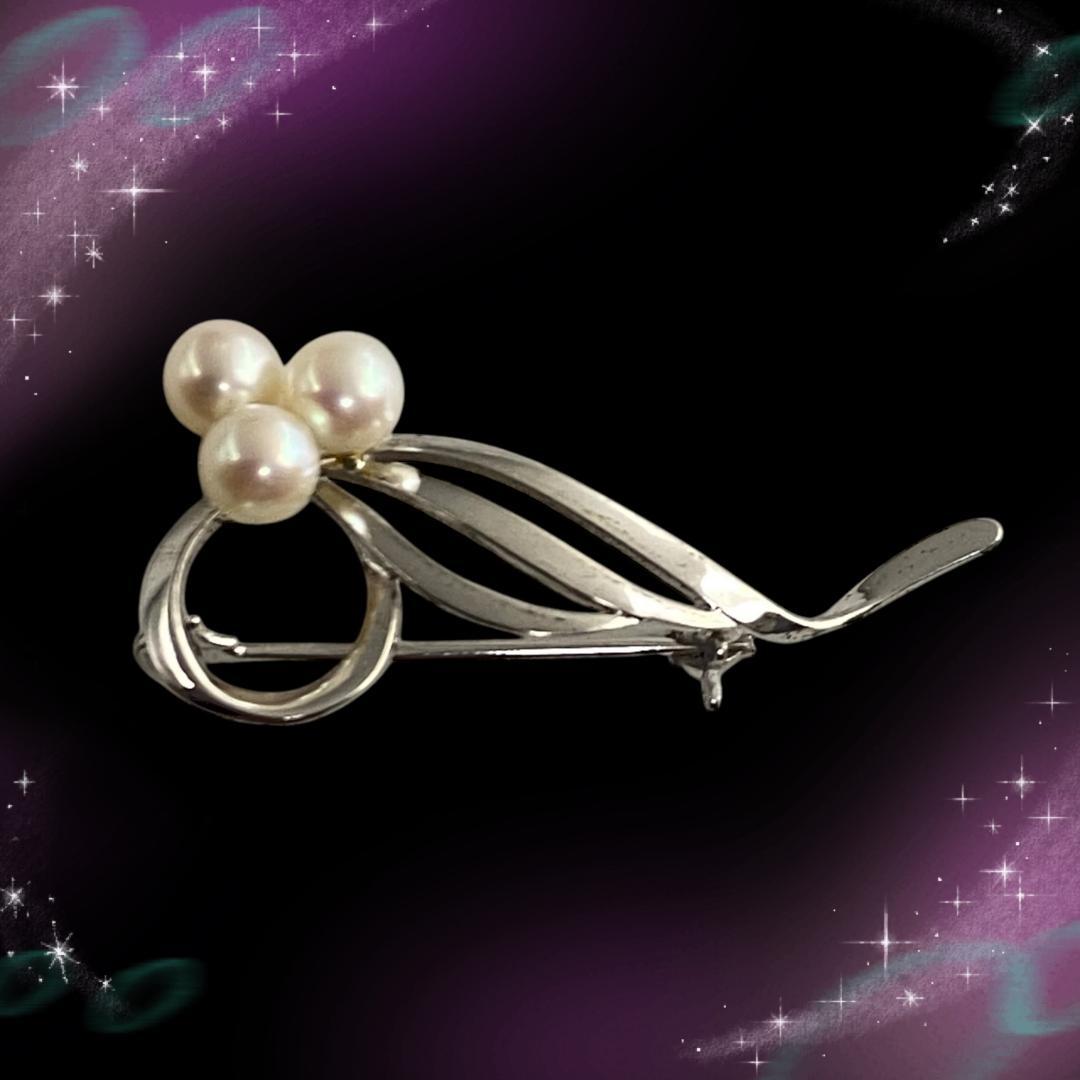 《美品》ミキモト　パールブローチ　SV925