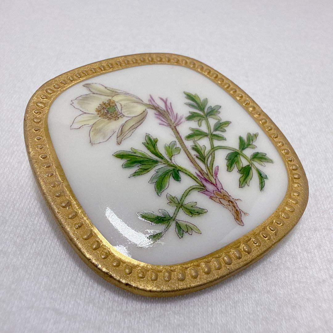 ロイヤルコペンハーゲン デンマーク ゴールド SILVER925 陶器 ブローチ