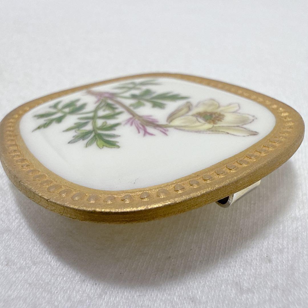 ロイヤルコペンハーゲン デンマーク ゴールド SILVER925 陶器 ブローチ