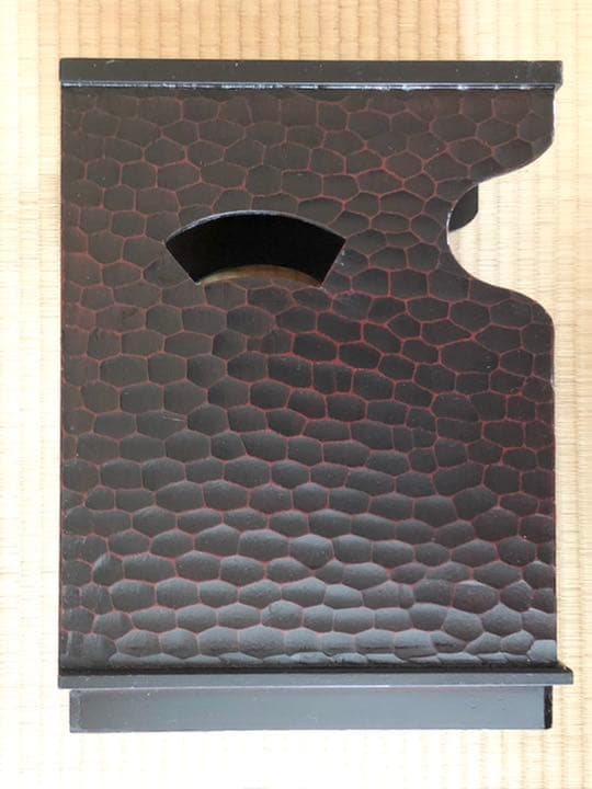 昭和戦前　天然木小物入れ２点　木彫り　花　立体網目模様　艶あり