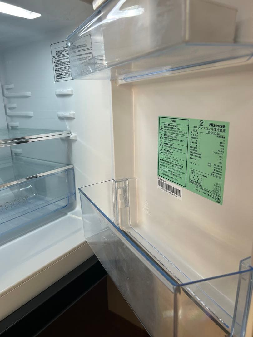ハイセンス　冷蔵庫　2ドア　右開き　135 L ダークブラウン