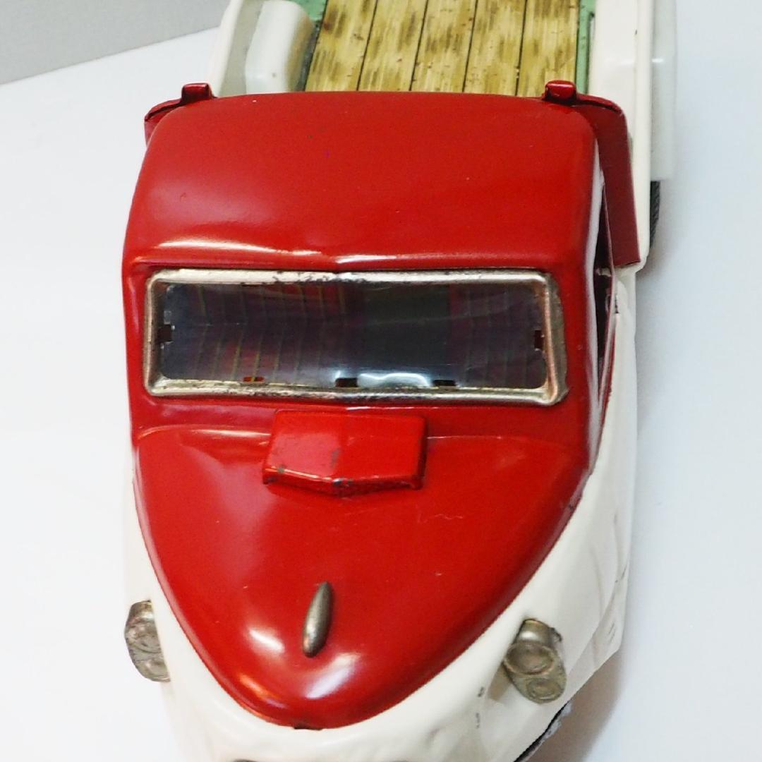 萬代屋【三菱 オート三輪トラック 赤/白 動作確認済】ブリキ自動車TIN【箱無】