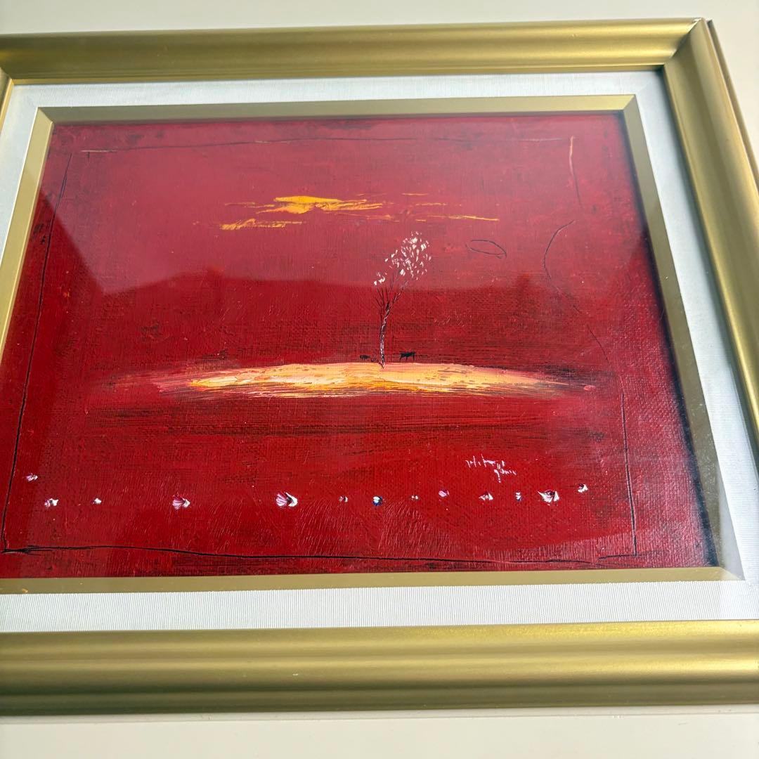 北海道画家 片山弘明「北のメルヘン」油彩 F3 額装 光陽会会員 一枚の繪 K