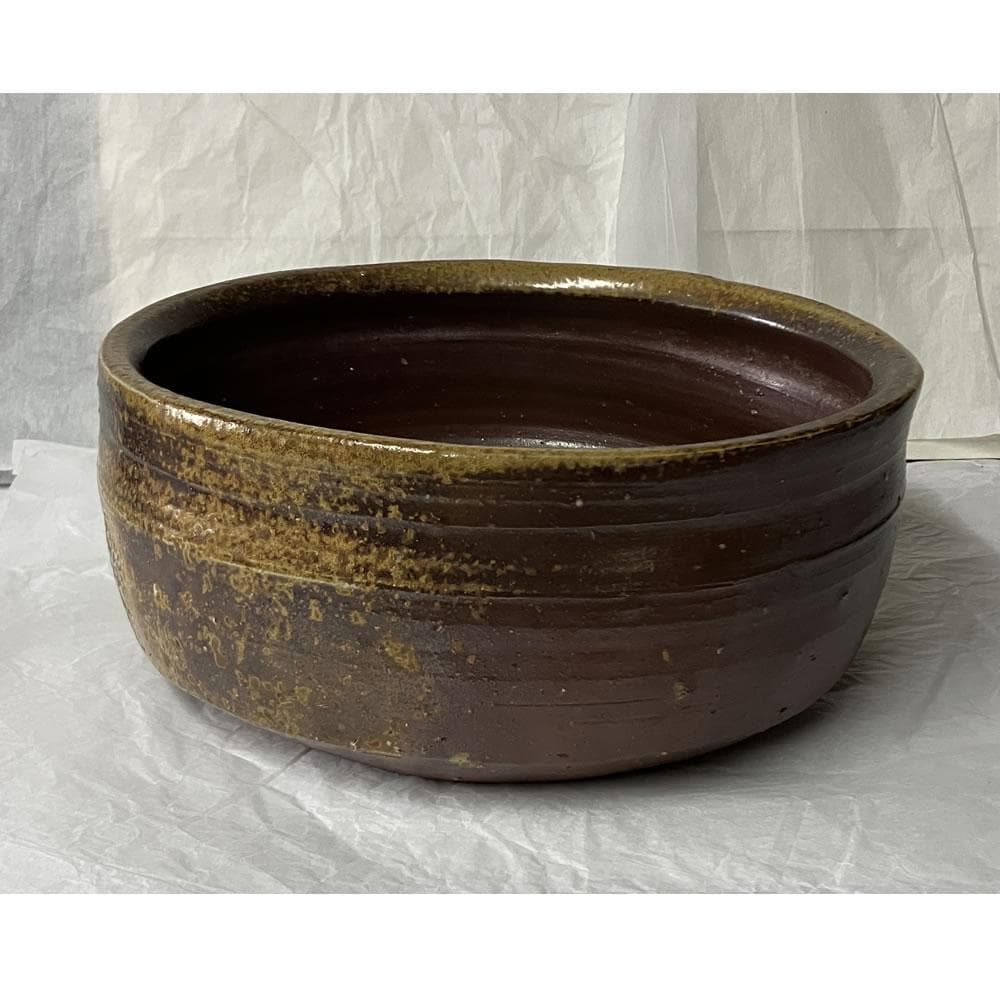 e3137 人間国宝 藤原啓 備前焼 鉢 共箱 口径22～24cm