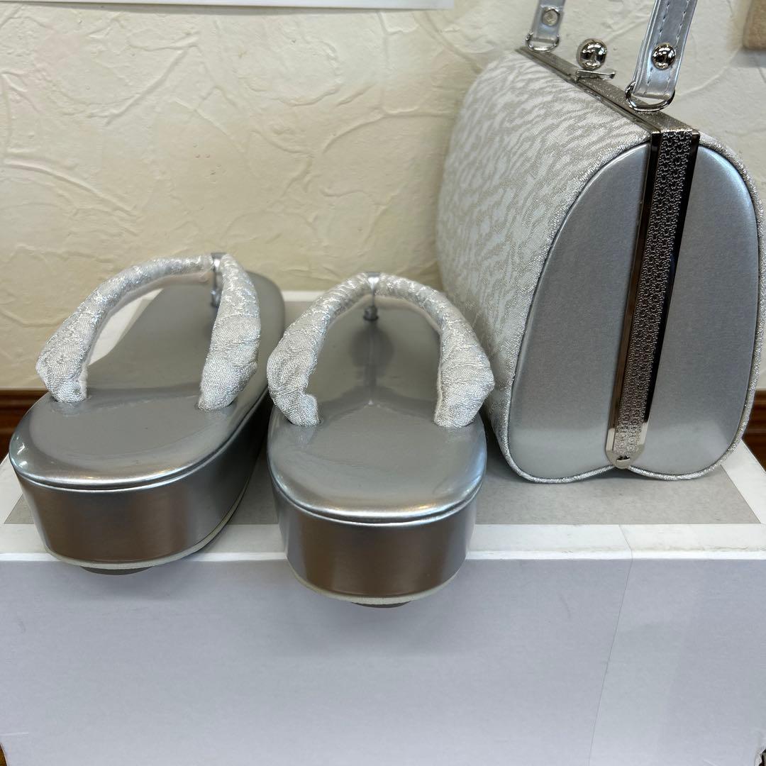 シルバー バッグと草履 セット、成人式