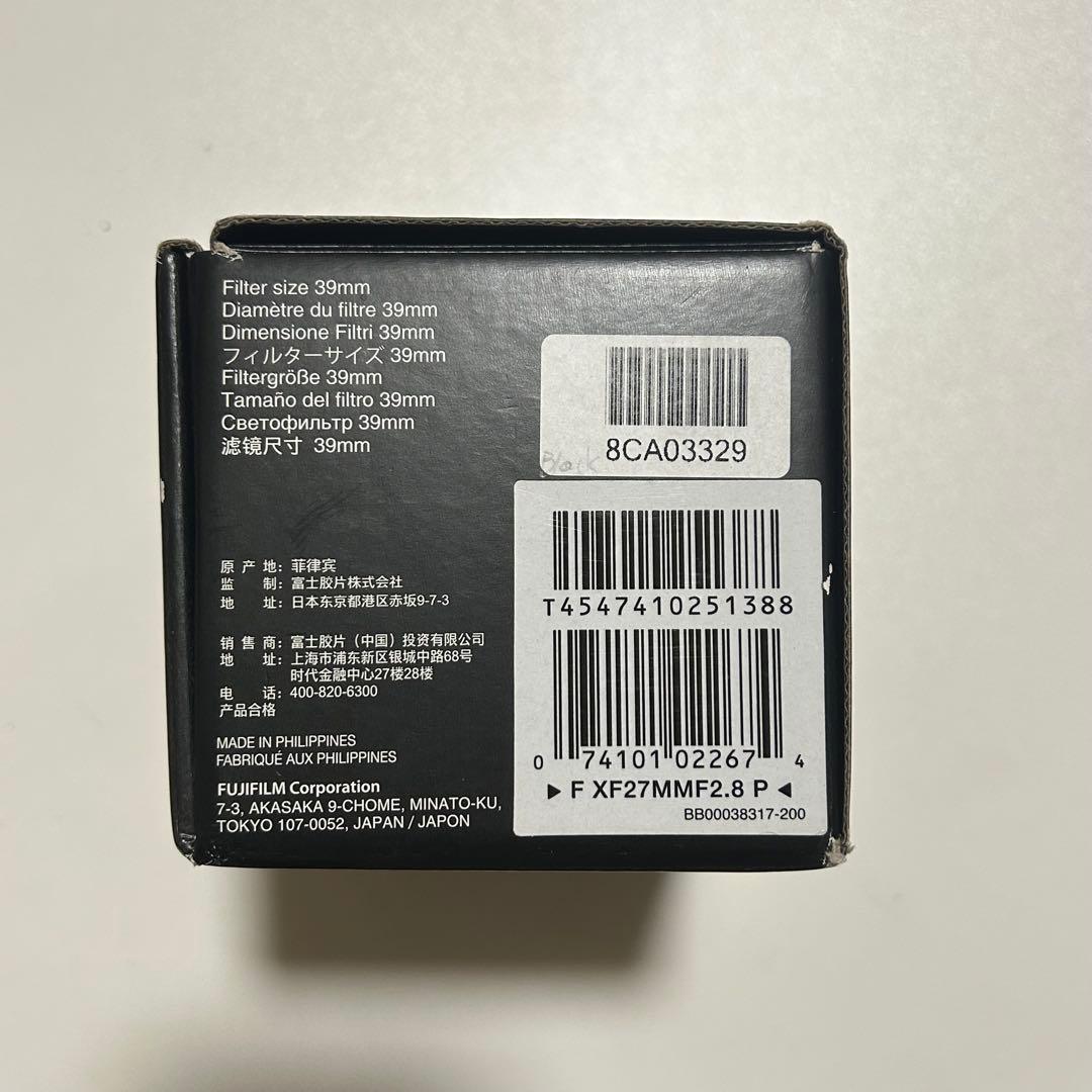 Fujinon 27mm F2.8 ブラック 単焦点レンズ FXマウント