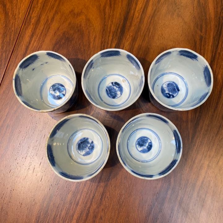 古伊万里　蕎麦猪口　藍染付5個セット