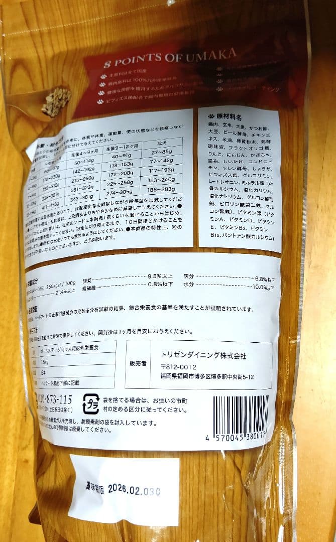 【新品未開封】うまかUMKAドッグフード　1.5㎏×6袋セット バラ売りOK