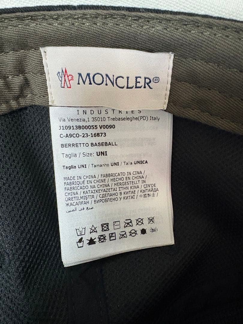 MONCLER ブラック ベースボールキャップ UNI 【未使用品】