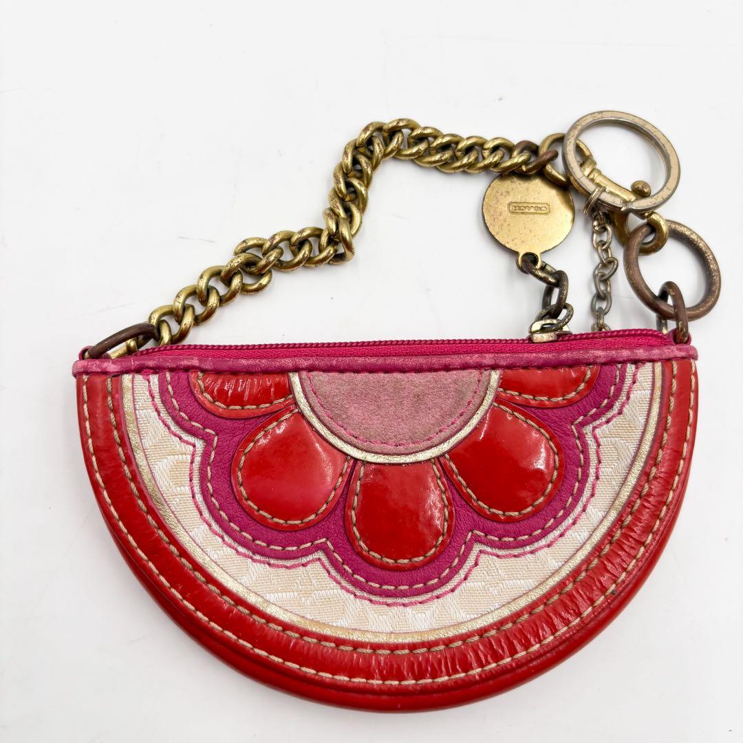 超激レア✨ コーチ 財布　ケース フルーツ チェーン ミニシグネチャー