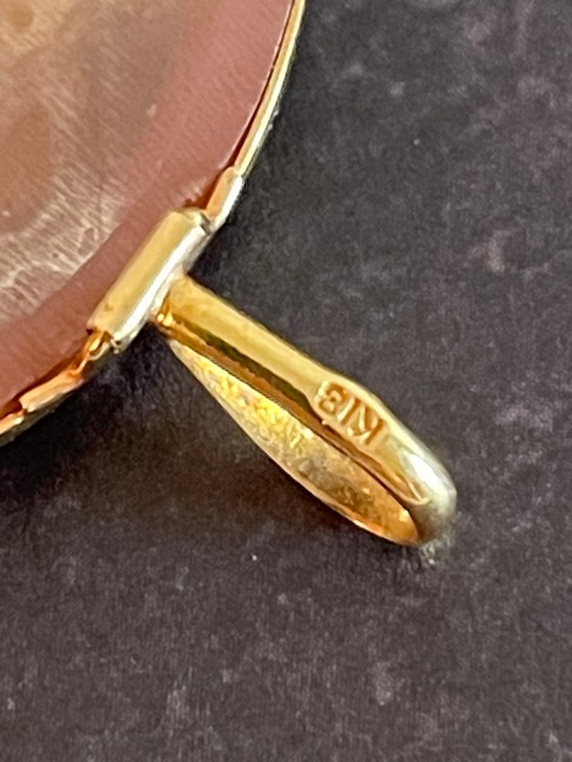 カメオ シェル ブローチ K18イエローゴールド 15g 貝殻