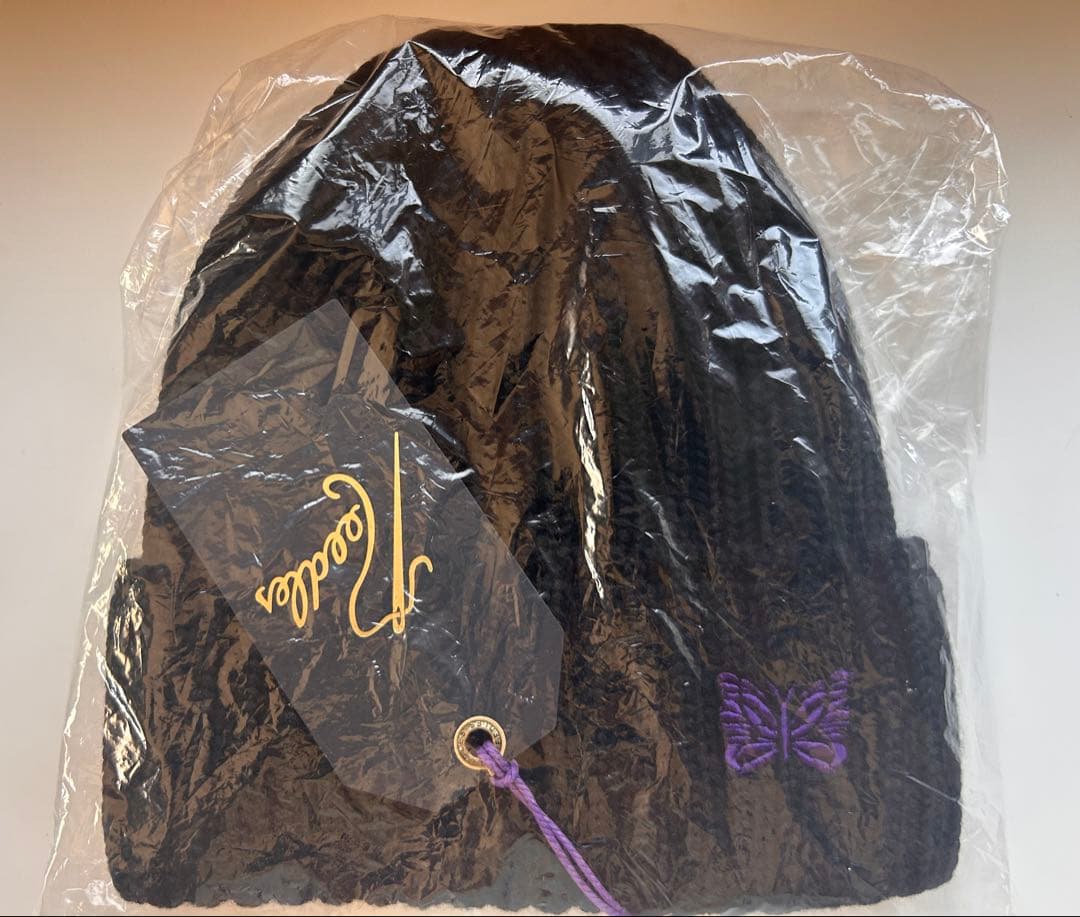 Needles ニードルス　メリノウールニット帽(ブラック)