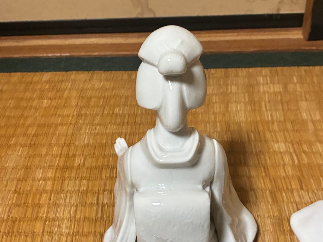 白磁 琴引き 和装 乙女 女人像 揃い 三体まとめて 時代物