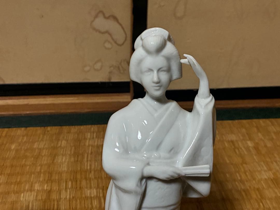 白磁 琴引き 和装 乙女 女人像 揃い 三体まとめて 時代物