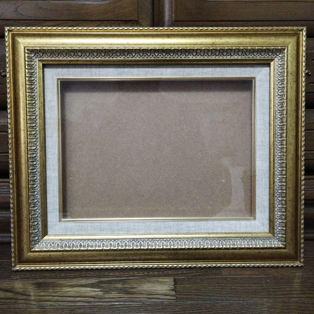 【２０年以上前の新品未使用】額縁　油絵　油彩　金　ゴールド　木製 Ｆ４