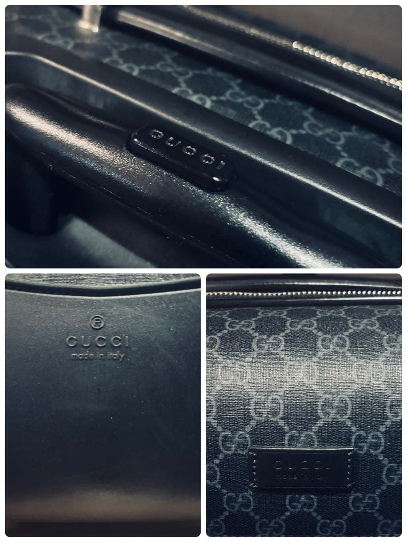 【美品、希少】グッチ、GUCCI、トロリースーツケース、GGスプリーム、黒