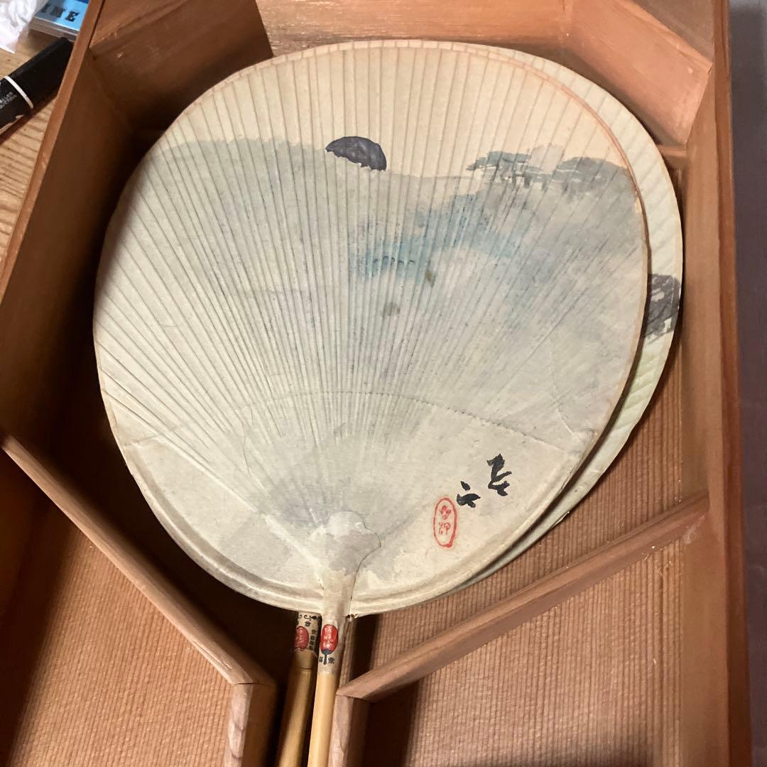 山元春汀　団扇　5本　四季山水画