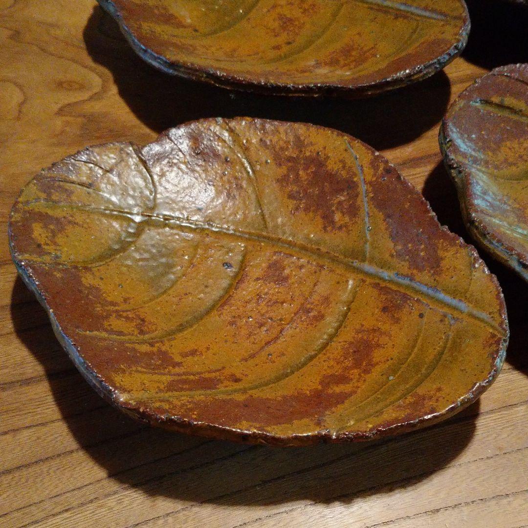 益子・馬場由知子 葉形皿 5客