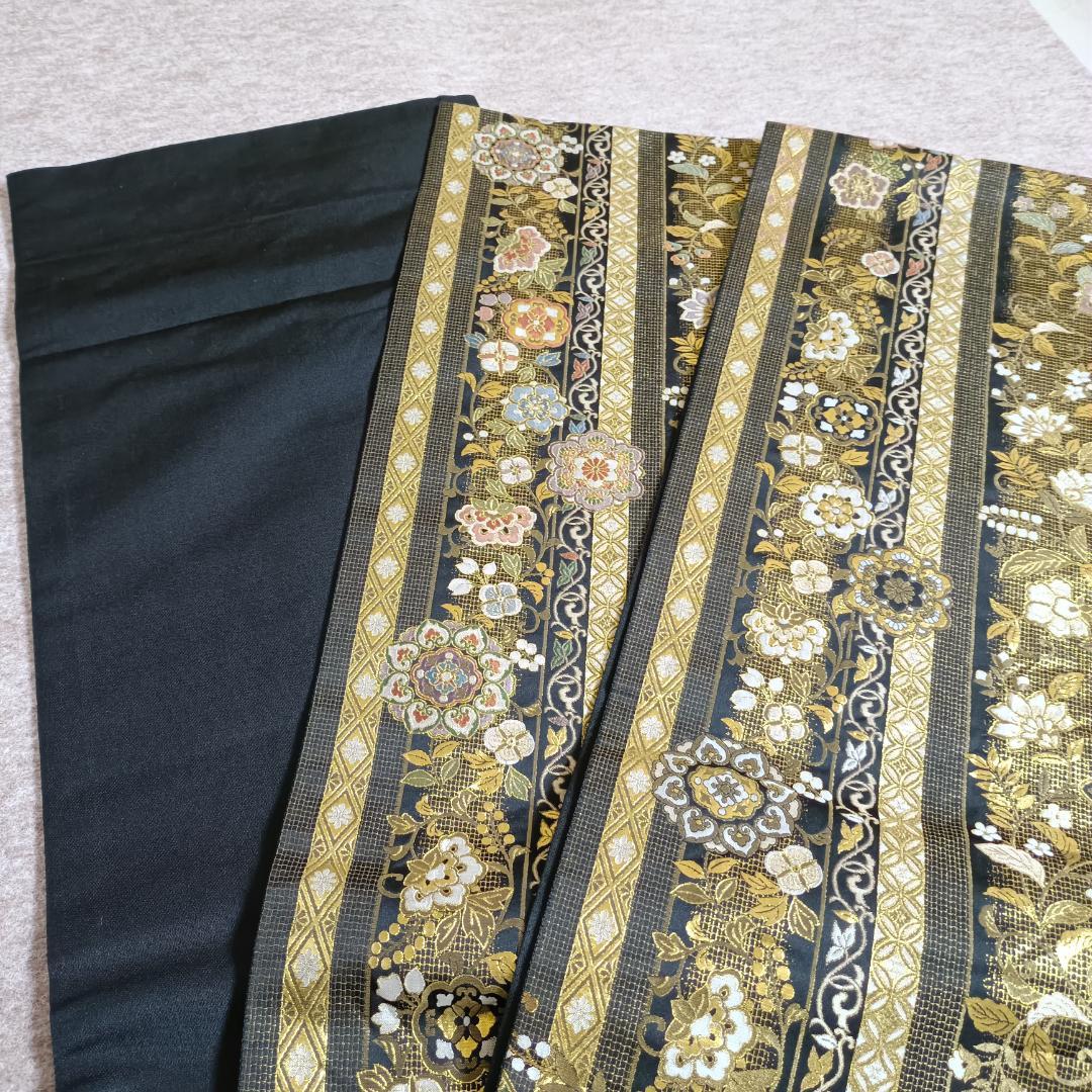 ◆1016◆全通柄　袋帯　本金箔超極細織錦　唐渡花鳥全通　西陣織　正絹　着物帯