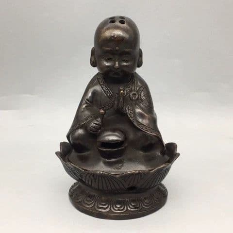 仏教美術 小坊主薫香炉 香道具 茶台置物 銅製品 装飾品 工芸品