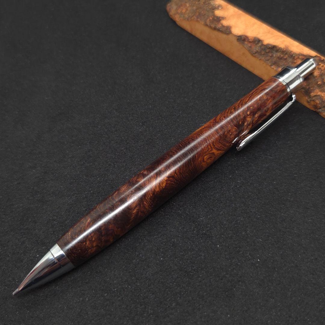 No.36ハンドメイド木軸シャーペンロースウッド瘤