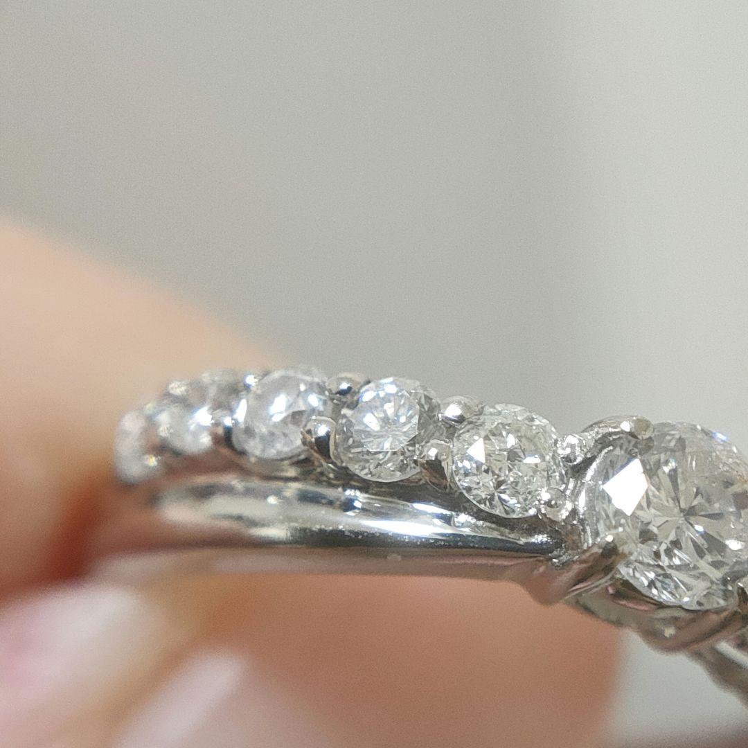 pt900 0.50ct エタニティリング ダイヤモンド ハーフエタニティ 8号