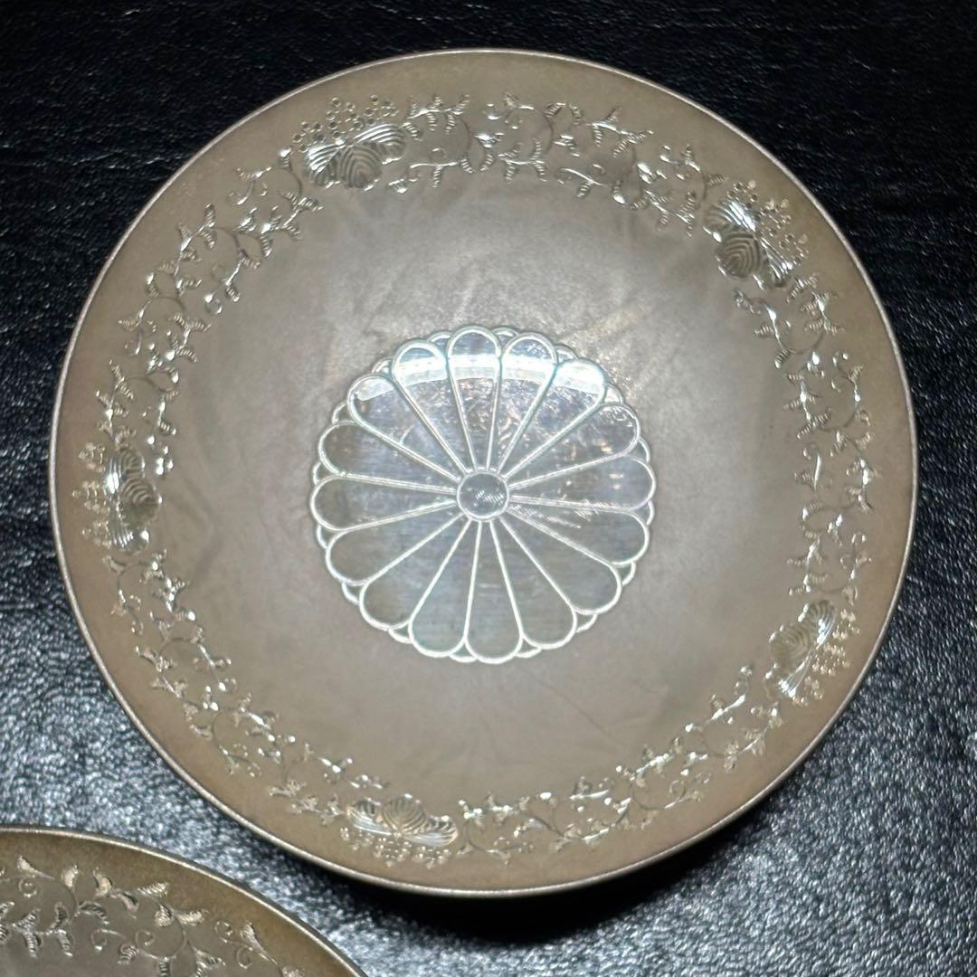 ★金属工芸 純銀 盃3個セット！約315g！純銀刻印！箱付！★