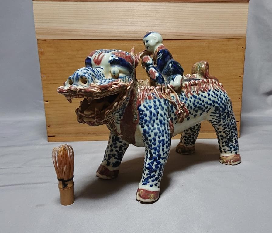 コレクター収集品　清時代　青花釉里紅麒麟送子