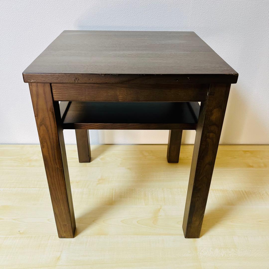 廃盤 無印 MUJI タモ材 サイドテーブルベンチ ナイトテーブル ブラウン