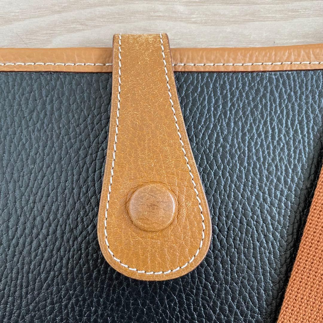 エルメス エヴリンGM 刻印あり 黒×ナチュラル バイカラー ゴールド金具