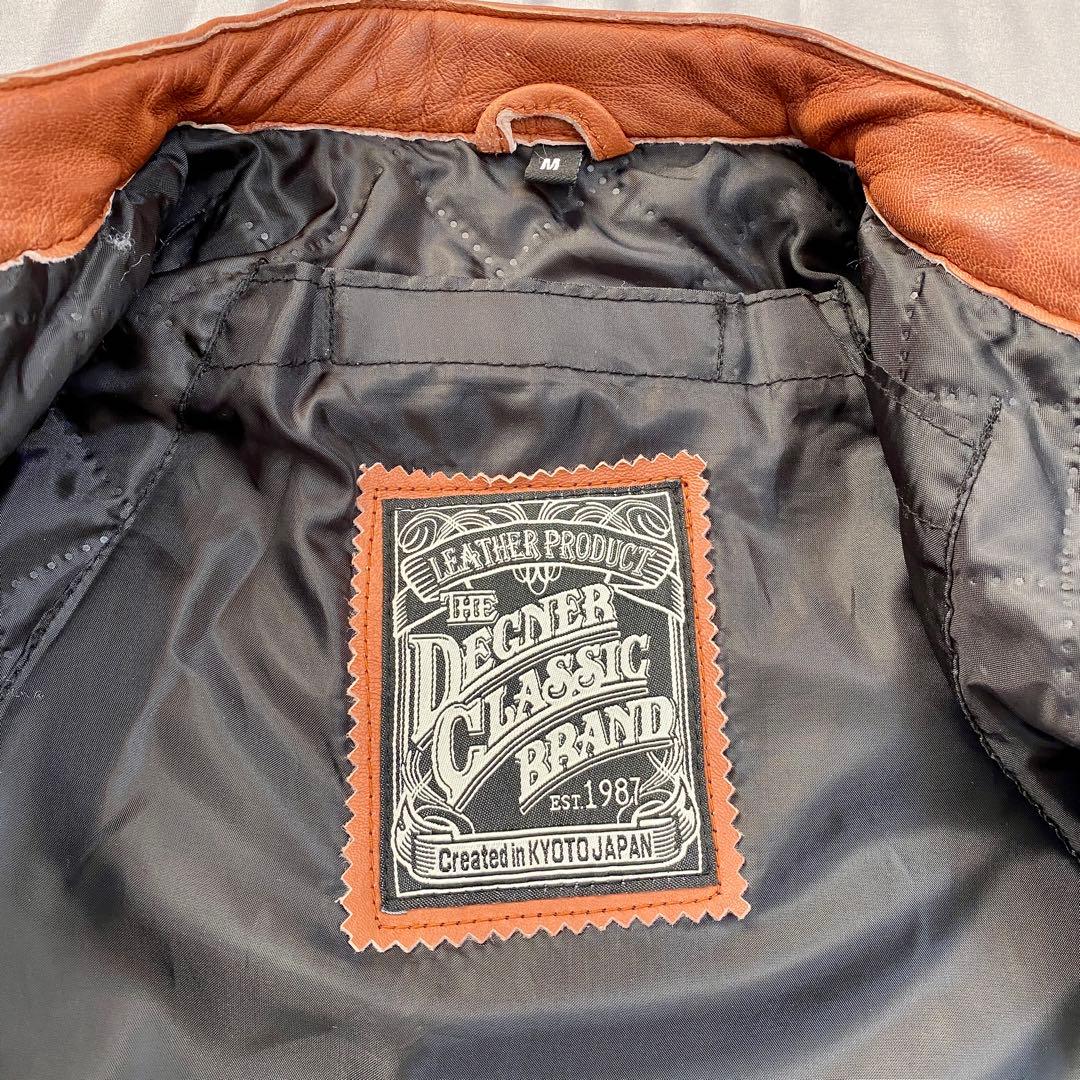 【美品】　DEGNER ライダースジャケット　ラムレザー　羊革　ヴィンテージ加工