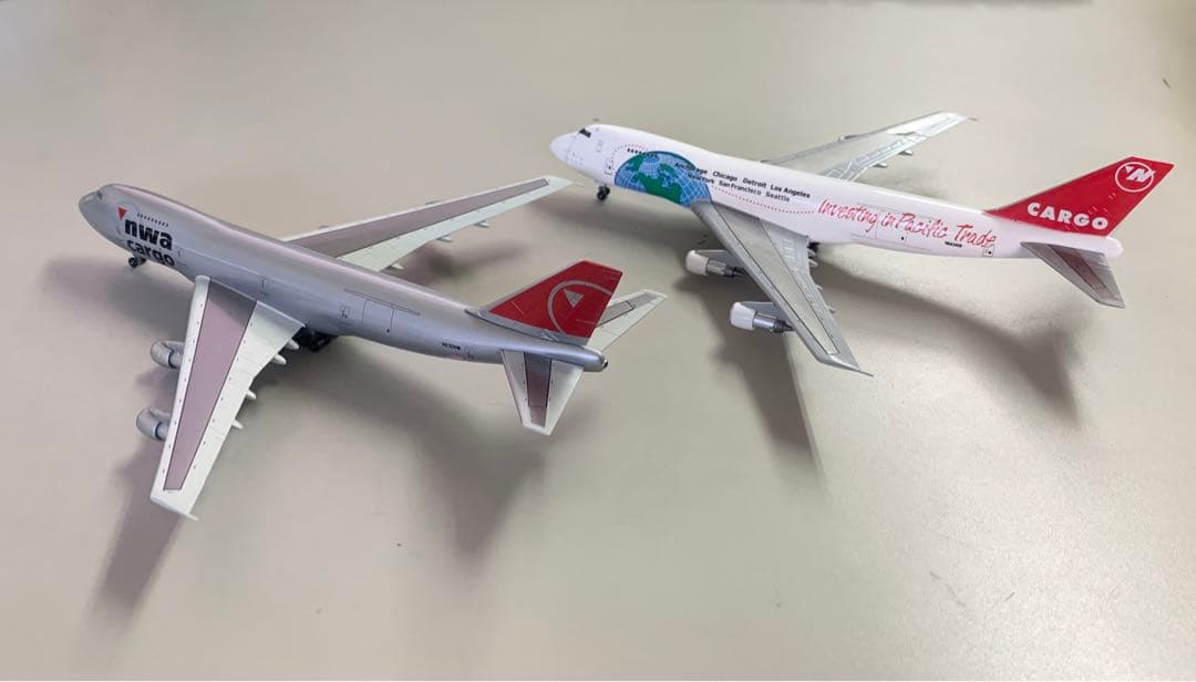 nwa northwest airlines 747-200F 2機セット