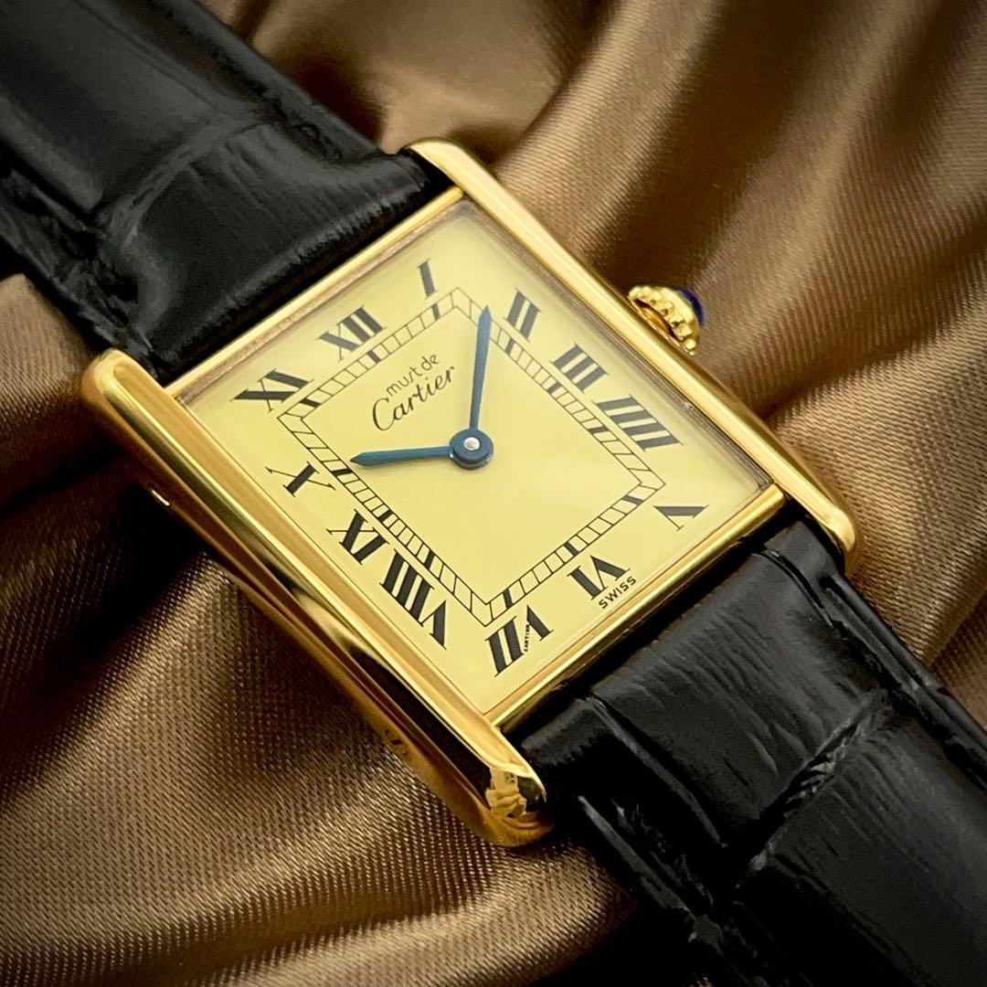 T198 カルティエ ヴェルメイユ マストタンクLM アイボリー文字盤 クォーツ