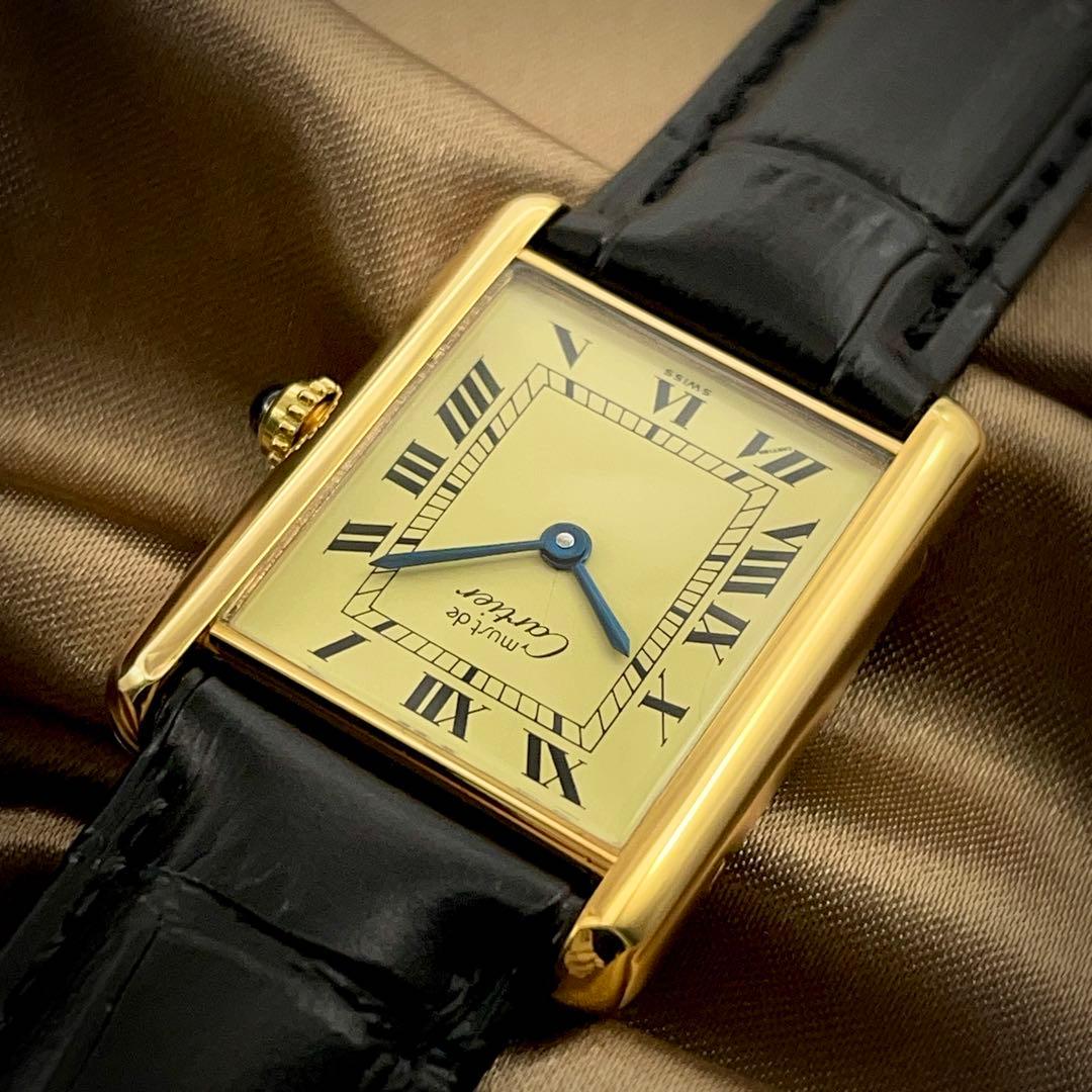 T198 カルティエ ヴェルメイユ マストタンクLM アイボリー文字盤 クォーツ