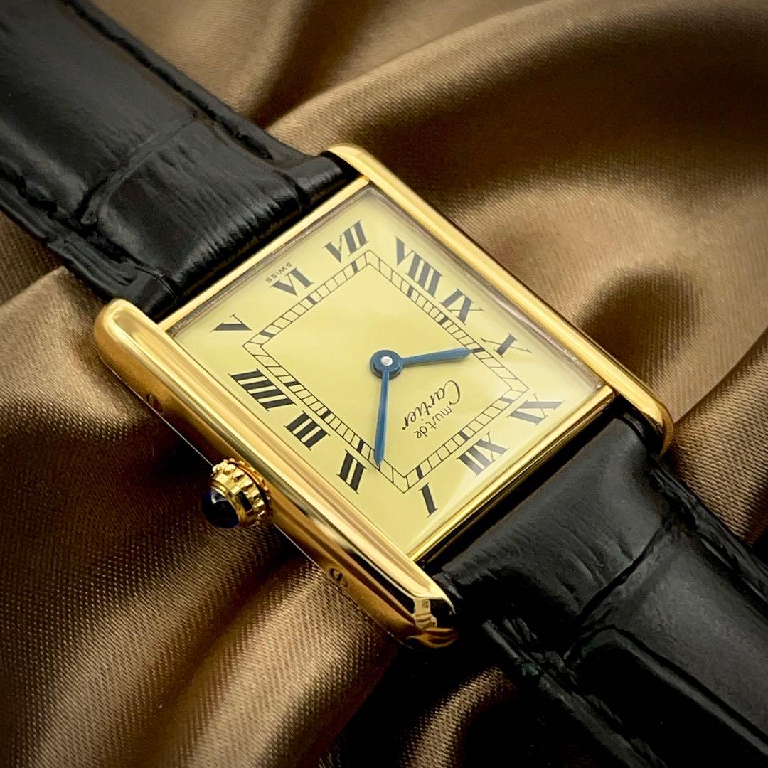 T198 カルティエ ヴェルメイユ マストタンクLM アイボリー文字盤 クォーツ