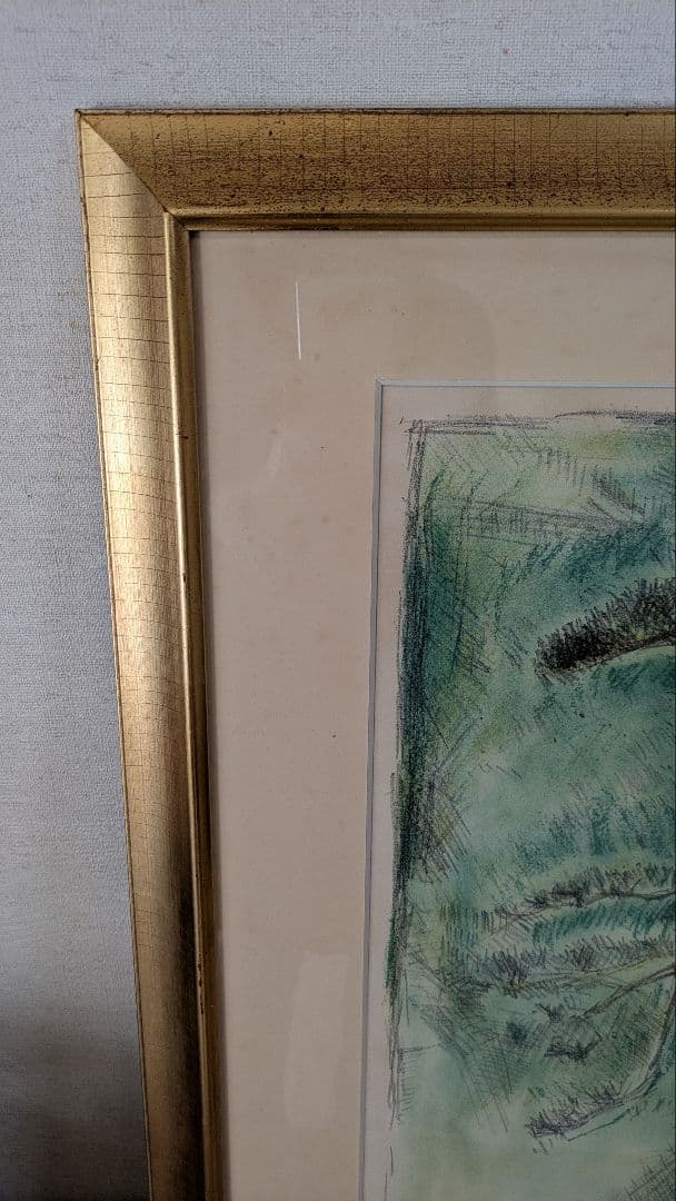 新道繁 リトグラフ 松 ガラス入り 額つき 【自宅保管品】