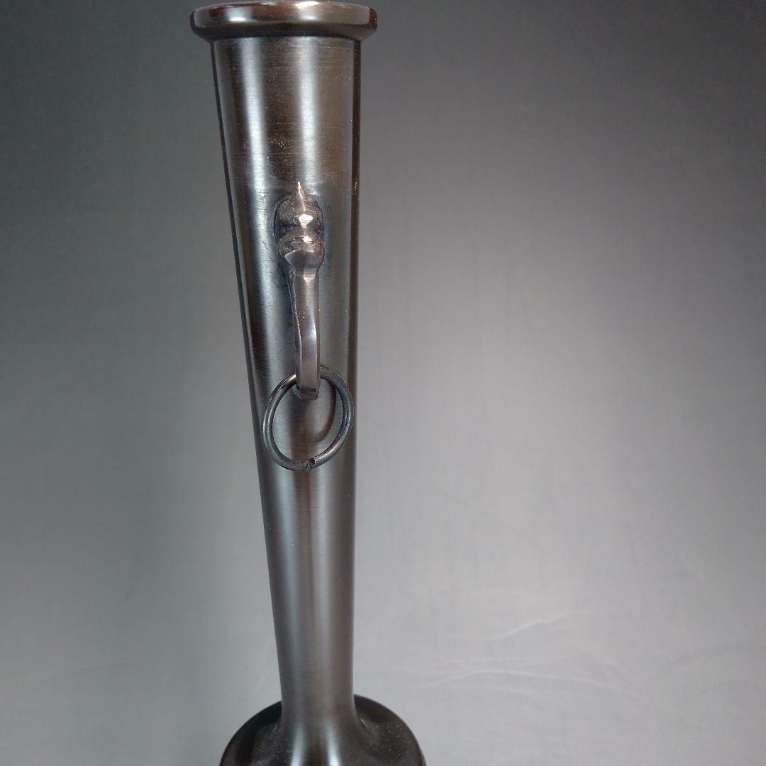 錆銅　青海波　花入