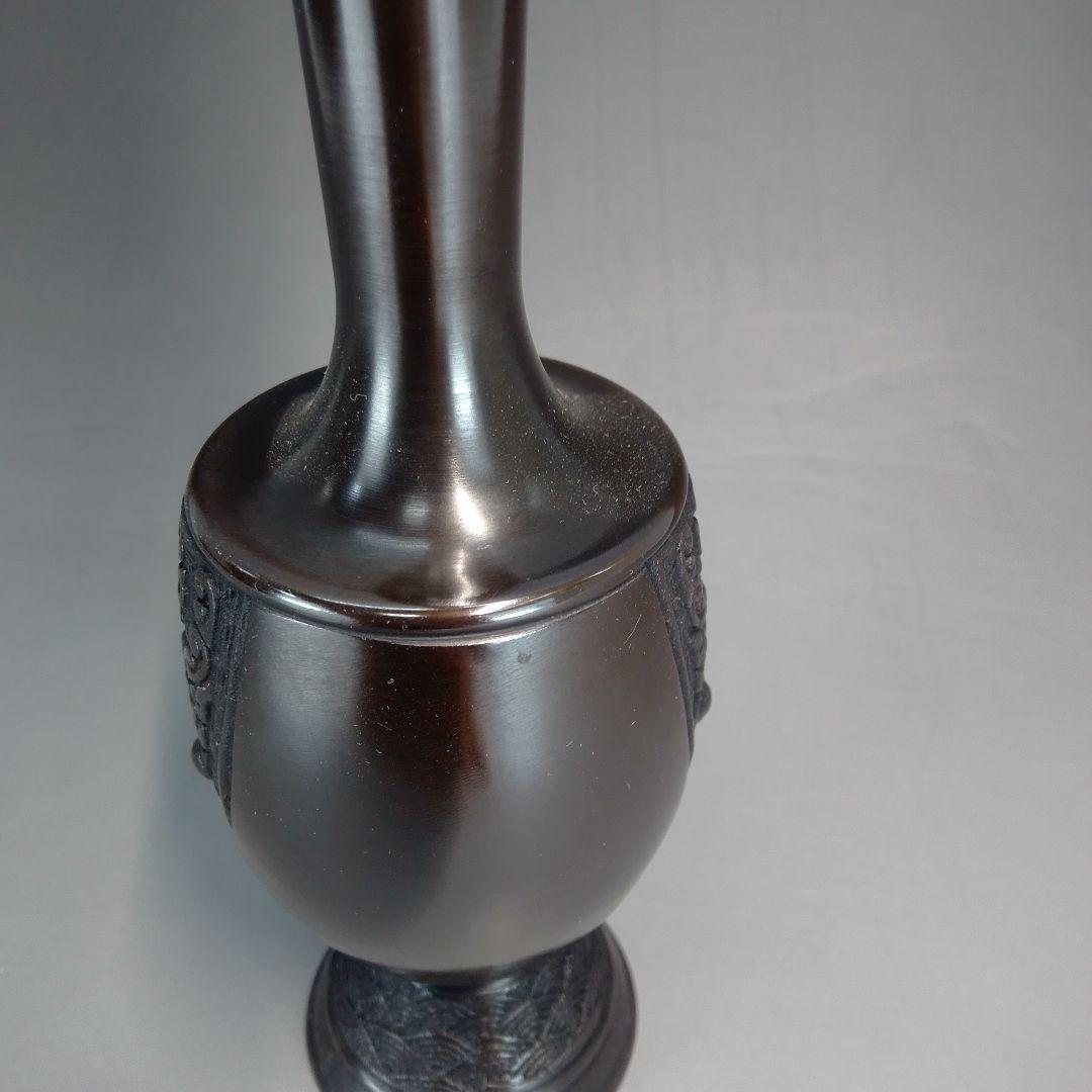 錆銅　青海波　花入