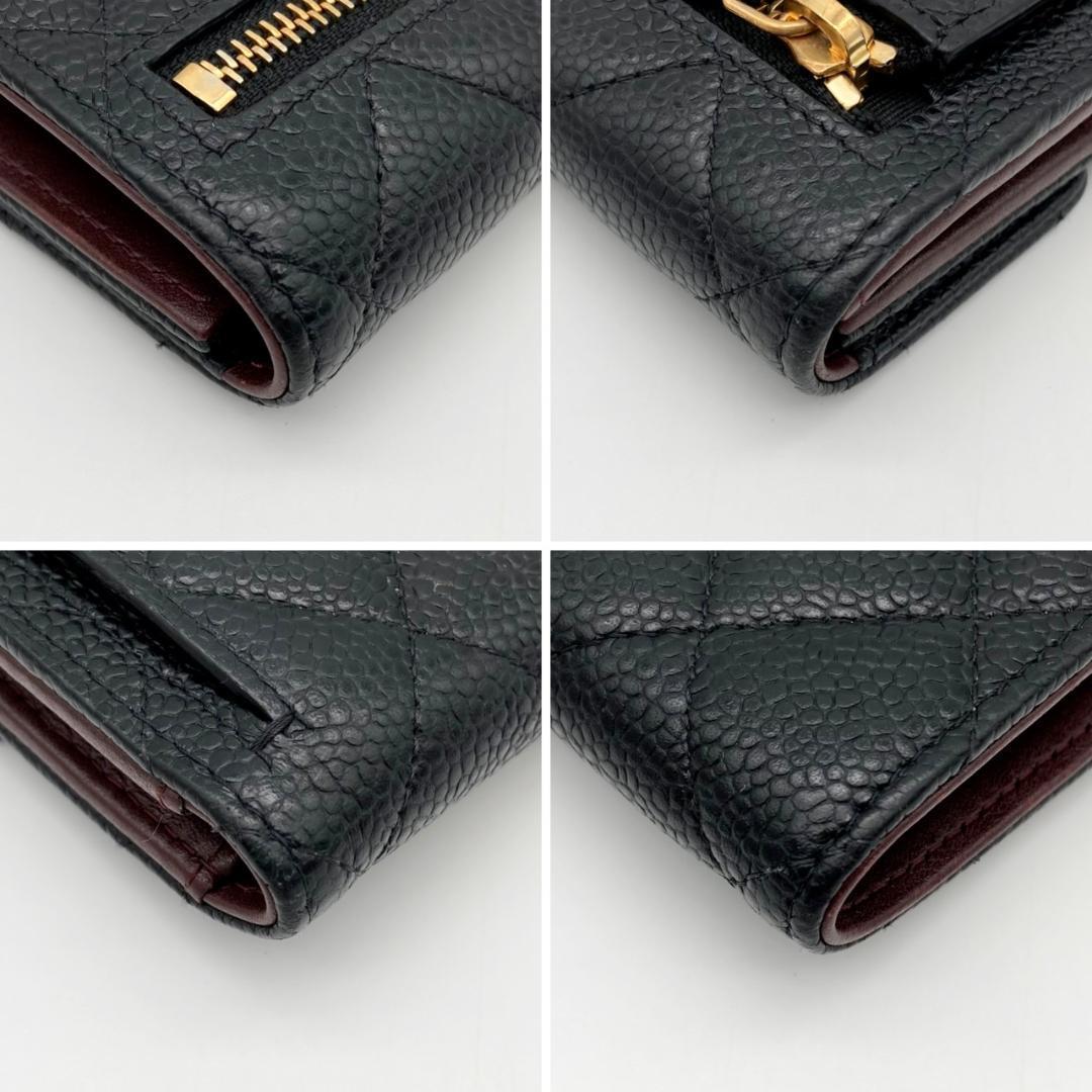 シャネル　クラシック　マトラッセ　三つ折り財布　キャビアスキン　670