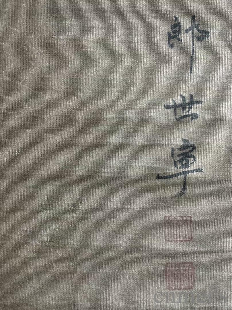 中国古美術 郎世寧款 松鹿図 絹本画 三尺 純手描き 肉筆 掛け軸 絵画 書道