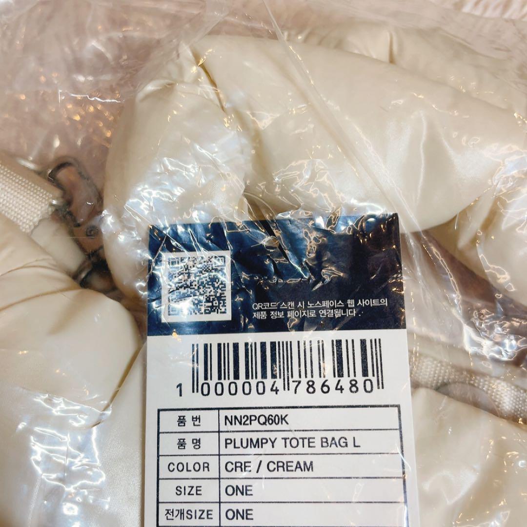 韓国ノースフェイス　2WAY ショルダー　白　トートバッグ　ラージ　L　クリーム
